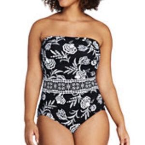 Bandeau Plus Size Tummy Control Swimsuit